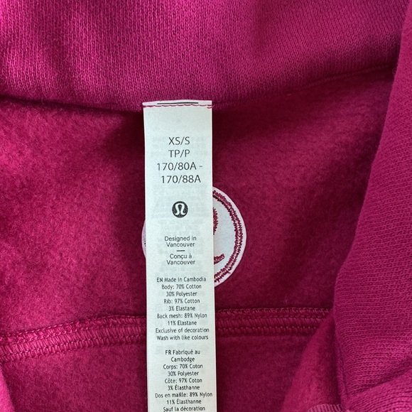 ❤️ Lululemon Scuba Oversized Funnel Neck in Magenta Purple NWT Size XS/S - Picture 6 of 7
